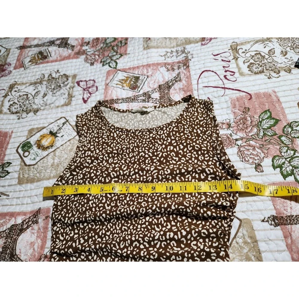 Jessica Simpson Women's leopard-print ruched sleeveless‎ Mini Dress Brown Size S